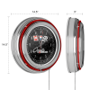 Corvette C2 Black Chrome Double Ring Neon Clock - General Motors