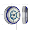 Pure Oil Chrome Double Rung Neon Clock - Wordmark - American Roadtrip
